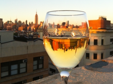 New York City skyline in a wine glass